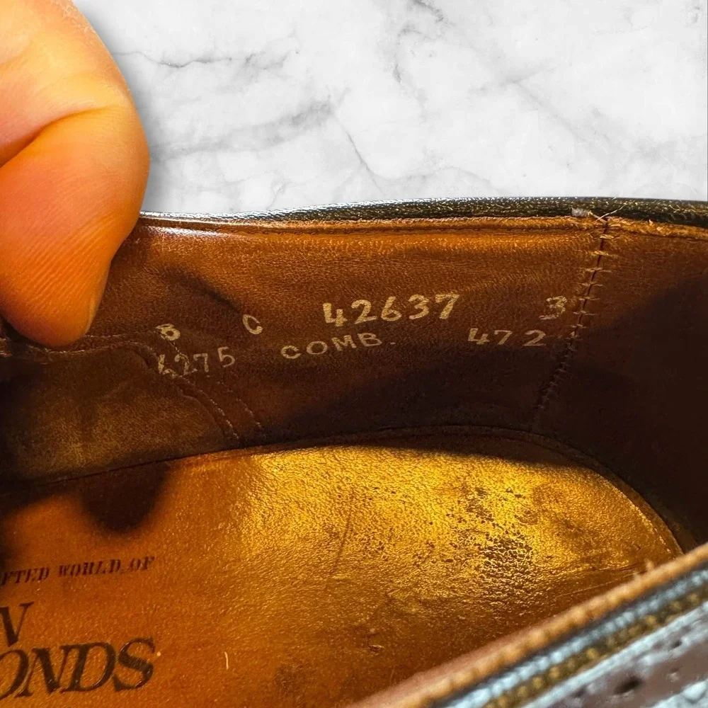 Allen Edmonds McAllister Wingtip‎ Oxford Shoes Burgundy Leather Men Size 8 C